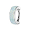 Micro segment ring, foldable, silver, opal white on the side