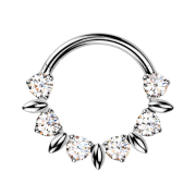 Anello micro segmentato pieghevole argento cristalli...