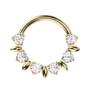 Anello micro segmentato pieghevole placcato oro con...