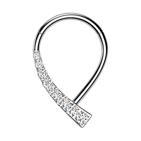 Micro Segmentring klappbar silber Schweif Kristalle silber