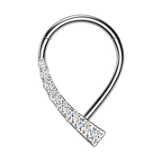 Micro Segmentring klappbar silber Schweif Kristalle silber