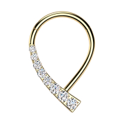 Micro Segmentring klappbar vergoldet Schweif Kristalle...