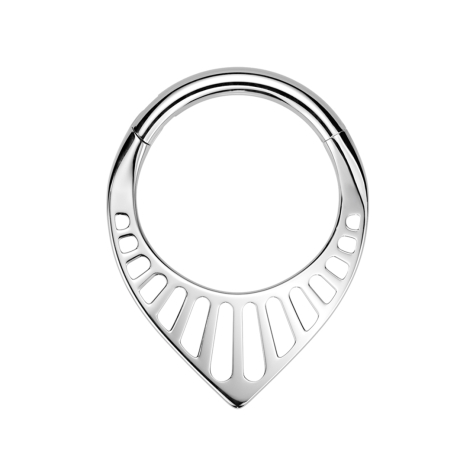Micro anneau segment pliable argent angle perforé