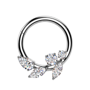 Micro Segmentring klappbar silber Rebe Kristalle silber