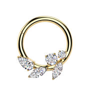 Micro segment ring hinged gold-plated vine crystals silver