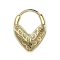 Micro segment ring hinged gold-plated floral heart