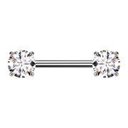 Barbell filettatura interna argento spesso fronte con...