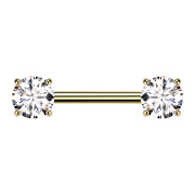 Barbell filettatura interna placcato oro spesso fronte...