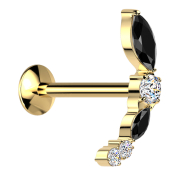 Micro Threadless UFO Labret gold-plated bow gold-plated...