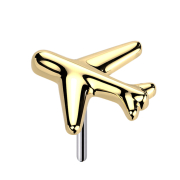 Threadless gold-plated airplane
