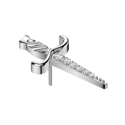 Pugnale senza filettatura cristalli argentati argento