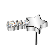 Threadless Stella cadente argento Cristalli argento