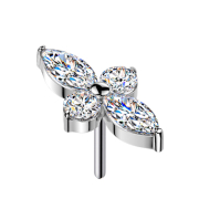 Threadless Kreuz silber ovale Kristalle silber runde...