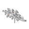 Threadless olive leaf silver crystals silver