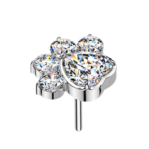 Patte sans fil argent Cristaux argent