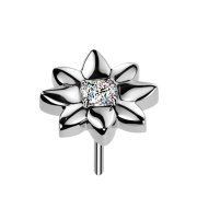 Threadless Blume silber mittig Kristall silber