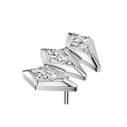 Threadless drei Speerspitzen silber Kristalle silber