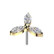 Threadless drei Blütenblätter vergoldet...