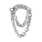 Barra ricurva senza filettatura cristalli argentati...