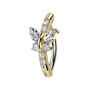 Banane klappbar vergoldet Schild Schmetterling Kristalle...