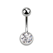 Sterile Banane silber mit Kugel und Kugel Kristall silber