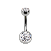 Banane stérile argentée avec deux boules en...