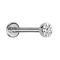 Steriles Micro Threadless Labret silber mit Halbkugel Premium Kristall silber