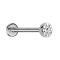 Labret sterile Micro Threadless argento con semisfera in cristallo Premium argento