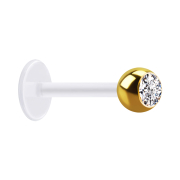 Sterile Micro Labret transparent with ball 14k...
