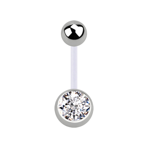 Sterile banana transparent with silver ball and silver crystal ball