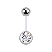 Sterile banana transparent with silver ball and silver...