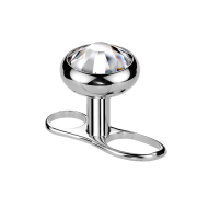 Steriler Dermal Anchor Innengewinde silber zwei Loch lang...