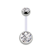 Sterile Banane transparent mit zwei Kugeln silber...