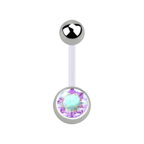 Sterile banana transparent with silver ball and silver crystal ball multicolor