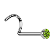 Steriler Nasenstecker gebogen silber Halbkugel Premium...