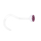 Piercing nasale sterile curvo trasparente semisferico cristallo rosa