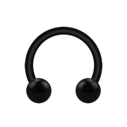 Micro Circular Barbell noir avec deux boules