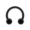 Micro Circular Barbell nero con due sfere