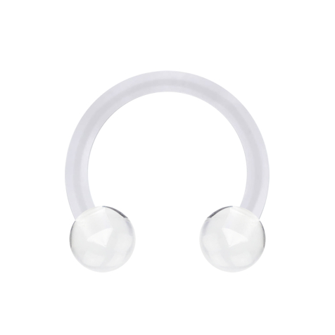 Micro Circular Barbell transparent mit zwei Kugeln