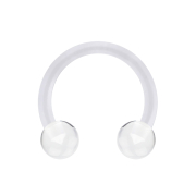 Micro Circular Barbell transparent mit zwei Kugeln