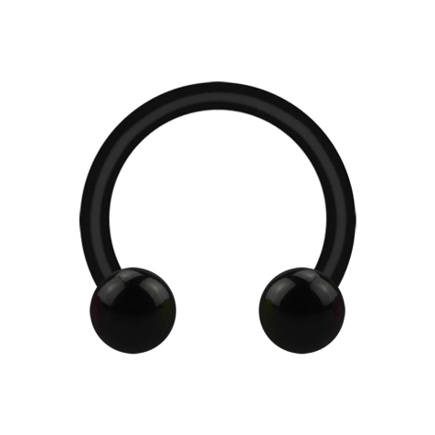 Circular Barbell schwarz mit zwei Kugeln