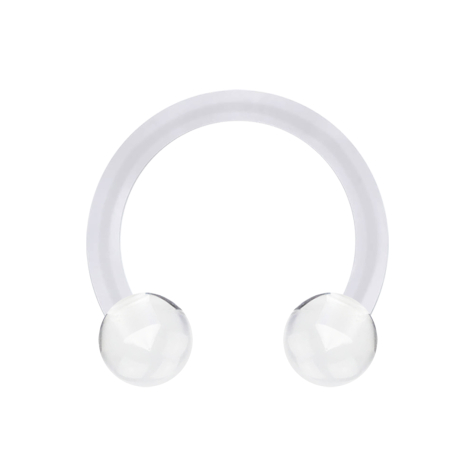 Circular Barbell transparent mit zwei Kugeln