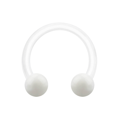 Circular Barbell bianco con due sfere