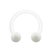 Circular Barbell bianco con due sfere