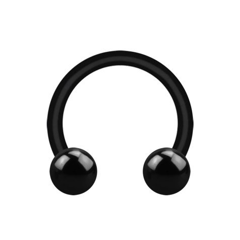 Micro Circular Barbell noir avec deux boules