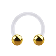 Transparent micro circular barbell with two 24k...