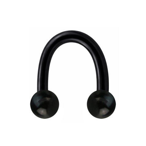 Micro Circular U Barbell schwarz mit zwei Kugeln