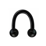 Micro Circular U Barbell schwarz mit zwei Kugeln