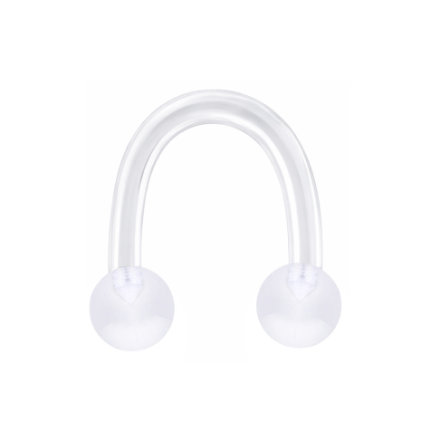 Micro Circular U Barbell transparent mit zwei Kugeln