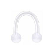Micro Circular U Barbell transparent mit zwei Kugeln
